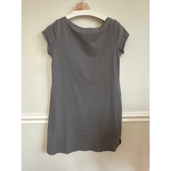 Eileen Fisher Tshirt Dress Gray Cap Sleeve Womens Small - Picture 4 of 4